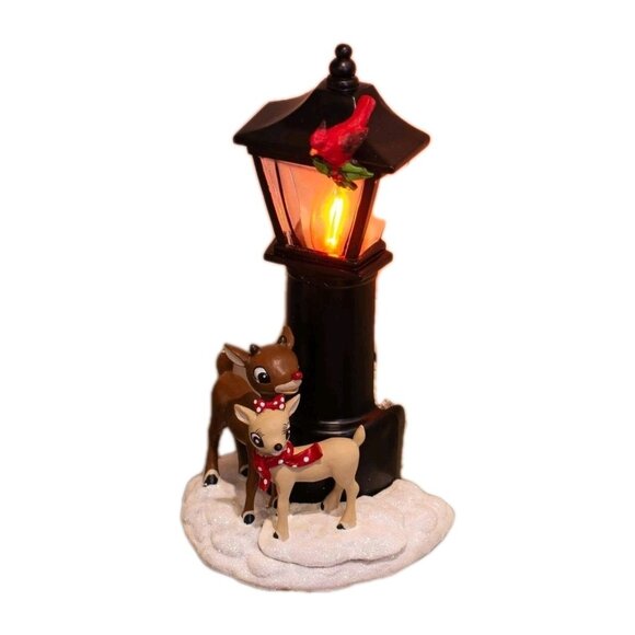 Roman Rudolph and Clarice 7.25" Resin Stone Flickering Christmas Night Light - Picture 4 of 9